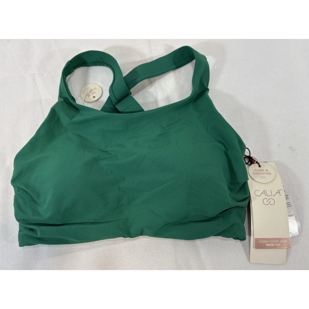 Calia Women's Bikini Power Sculpt Top Watermelon Green Racerback Size XS NWT